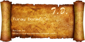 Turay Dormán névjegykártya